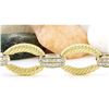 Image 3 : 1.00 CTW Natural Diamond 18K Solid Two Tone Gold Bracelet