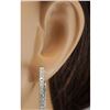 Image 3 : 2.00 CTW Natural Diamond Hoop Earrings 18K Solid White Gold