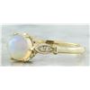 Image 2 : 1.08 CTW Opal 18K Yellow Gold Diamond Ring