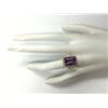 Image 4 : 7.53CTW Natural Amethyst And Diamond Ring In 18K Solid Yellow Gold