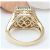 Image 3 : 4.39 CTW Natural Emerald 14K Solid Yellow Gold Diamond Ring