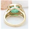 Image 3 : 5.28 CTW Natural Emerald 14K Solid Yellow Gold Diamond Ring