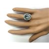 Image 4 : 6.80 CTW Natural Aquamarine And Diamond Ring In 18K White Gold