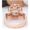 Image 4 : 5.29 CTW Natural Morganite 14K Solid Rose Gold Diamond Ring