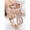 Image 5 : 5.29 CTW Natural Morganite 14K Solid Rose Gold Diamond Ring