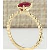 Image 3 : 0.80 CTW Natural Ruby Ring In 14k Yellow Gold