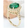 Image 4 : 4.23 CTW Natural Emerald 18K Solid Yellow Gold Diamond Ring