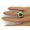 Image 5 : 4.23 CTW Natural Emerald 18K Solid Yellow Gold Diamond Ring