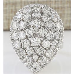 4.50 CTW Natural Diamond Ring In 18K White Gold