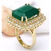 Image 4 : 20.77 CTW Natural Emerald 14K Solid Yellow Gold Diamond Ring