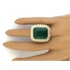 Image 5 : 20.77 CTW Natural Emerald 14K Solid Yellow Gold Diamond Ring
