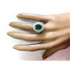 Image 4 : 4.69 CTW Natural Emerald And Diamond Ring In 14k White Gold
