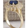 Image 3 : 2.71 CTW Natural Blue Sapphire Diamond Ring 18K Solid Yellow Gold