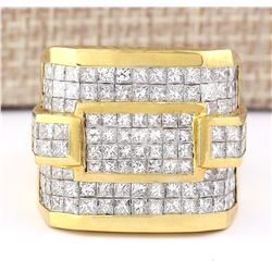 6.90 CTW Natural Diamond Ring In 18K Yellow Gold