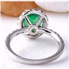 Image 3 : 2.63 CTW Natural Emerald 18K Solid White Gold Diamond Ring