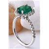 Image 4 : 2.63 CTW Natural Emerald 18K Solid White Gold Diamond Ring