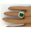 Image 5 : 4.39 CTW Natural Emerald 18K Solid Yellow Gold Diamond Ring
