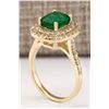 Image 3 : 2.88 CTW Natural Emerald And Diamond Ring In 14k Yellow Gold