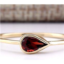 0.50 CTW Natural Rhodolite Garnet Ring In 18K Yellow Gold