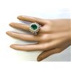 Image 4 : 6.65 CTW Natural Emerald And Diamond Ring In 18K Yellow Gold