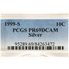 Image 3 : 1999-S SILVER ROOSEVELT DIME PCGS PR69 DCAM