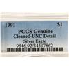 Image 3 : 1991 AMERICAN SILVER EAGLE PCGS UNC DETAILS