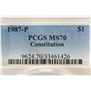 Image 3 : 1987-P US CONSTITUTION SILVER DOLLAR PCGS MS70