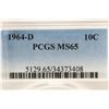 Image 3 : 1964-D SILVER ROOSEVELT DIME PCGS MS65