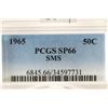 Image 3 : 1965 SMS 40% SILVER JOHN F. KENNEDY HALF PCGS SP66