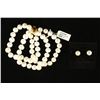Image 1 : FRESH WATER PEARL 3 STRAND BRACELET & EARRING SET