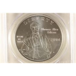 2004-P EDISON COMMEMORATIVE SILVER DOLLAR