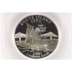 2001-S SILVER RHODE ISLAND QUARTER PCGS PR70 DCAM