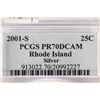 Image 3 : 2001-S SILVER RHODE ISLAND QUARTER PCGS PR70 DCAM