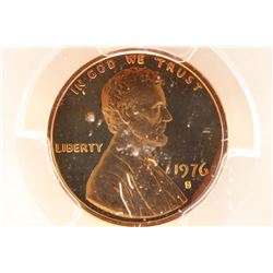 1976-S LINCOLN CENT PCGS PR69 RD DCAM