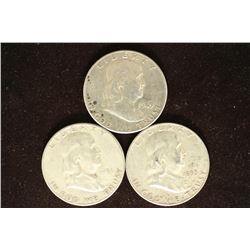 1949, 1951-S & 1953-D FRANKLIN HALF DOLLARS