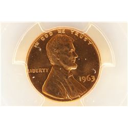 1963 LINCOLN CENT PCGS MS66RD