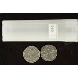 $2 ROLL OF 40- 1928 CANADA 5 CENTS