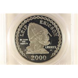 2000-P LEIF ERICSON COMMEMORATIVE SILVER DOLLAR