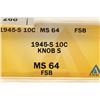 Image 3 : 1945-S KNOB S MERCURY DIME ANACS MS64 FSB