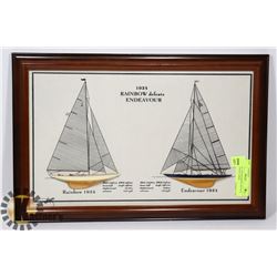 VINTAGE 1934 RAINBOW DEFEATS ENDEAUOUR 2 SHIPS