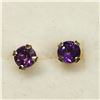 Image 1 : 14K YELLOW GOLD AMETHYST SCREW BACK EARRINGS