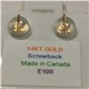 Image 2 : 14K YELLOW GOLD HEART SHAPED EARRINGS