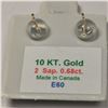 Image 2 : 10K YELLOW GOLD 2 SAPPHIRE(0.66CT)  EARRINGS