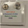 Image 2 : 14K WHITE GOLD 2 DIAMOND(0.3CT)  EARRINGS