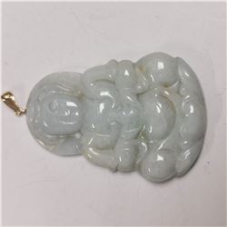14K YELLOW GOLD JADE PENDANT