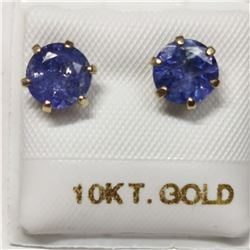10K YELLOW GOLD TANZANITE(3CT)  EARRINGS