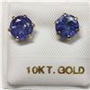 Image 1 : 10K YELLOW GOLD TANZANITE(3CT)  EARRINGS