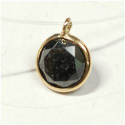 10K YELLOW GOLD FLOATING BLACK DIAMOND(1CT)