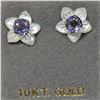 Image 1 : 10K YELLOW GOLD 2 TANZANITE(0.46CT)  EARRINGS