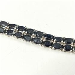 SILVER BLACK SAPPHIRE(21.9CT)  BRACELET